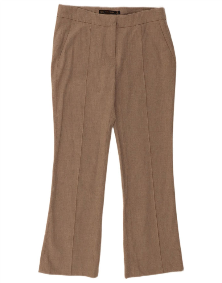 Zara Dame Bootcut Chino Bukser XS W24 L25 Beige Polyester