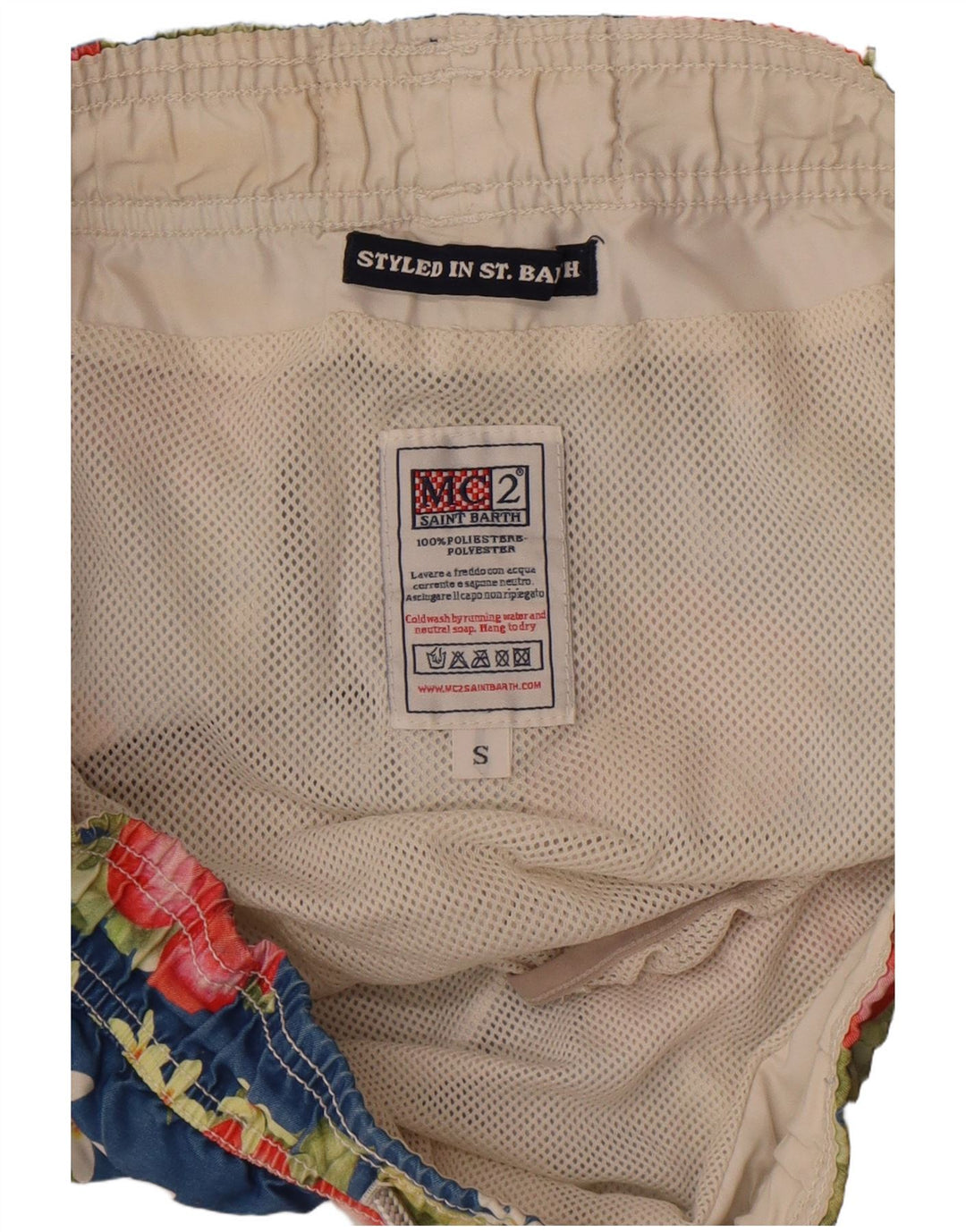 Saint Barth Badeshorts til mænd Small Blue Floral Polyester