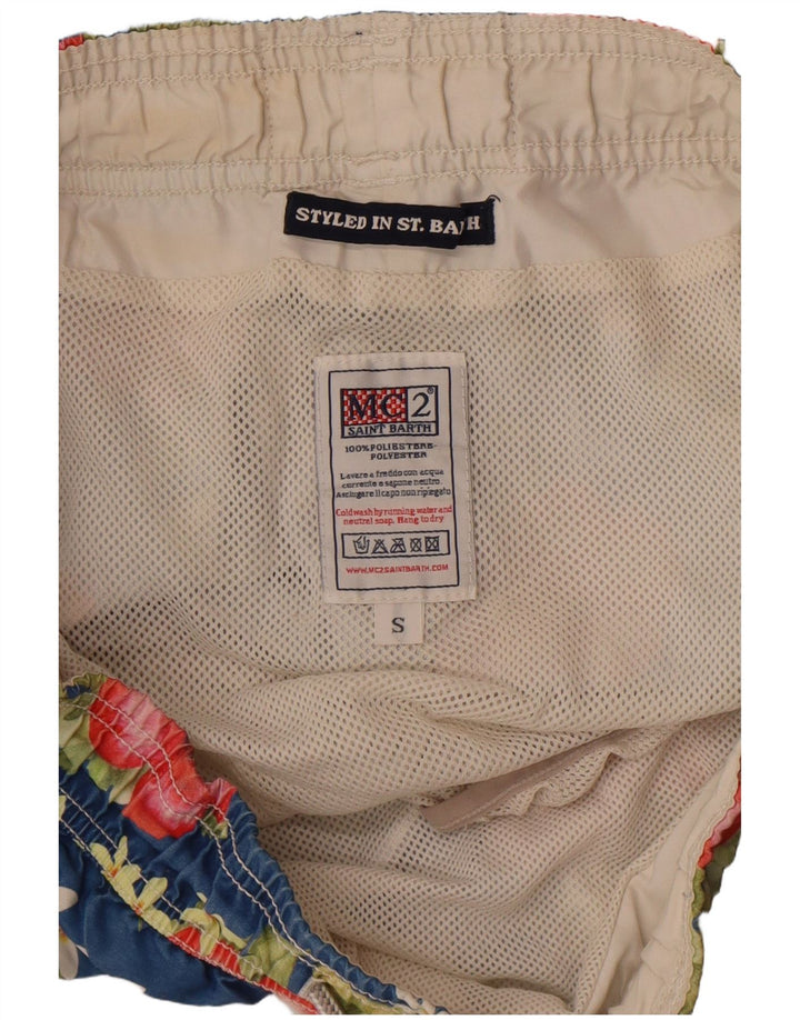 Saint Barth Badeshorts til mænd Small Blue Floral Polyester