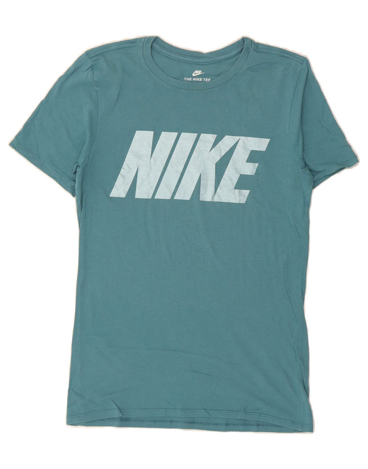 NIKE Mens Athletic Cut Graphic T-Shirt Top Small Blue Cotton Vintage Nike and Second-Hand Nike from Messina Hembry 