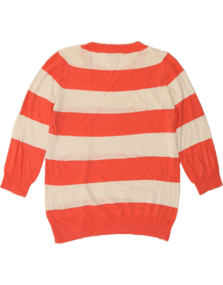 J. CREW Womens Crew Neck Jumper Sweater UK 16 Large White Striped Vintage J. Crew and Second-Hand J. Crew from Messina Hembry 