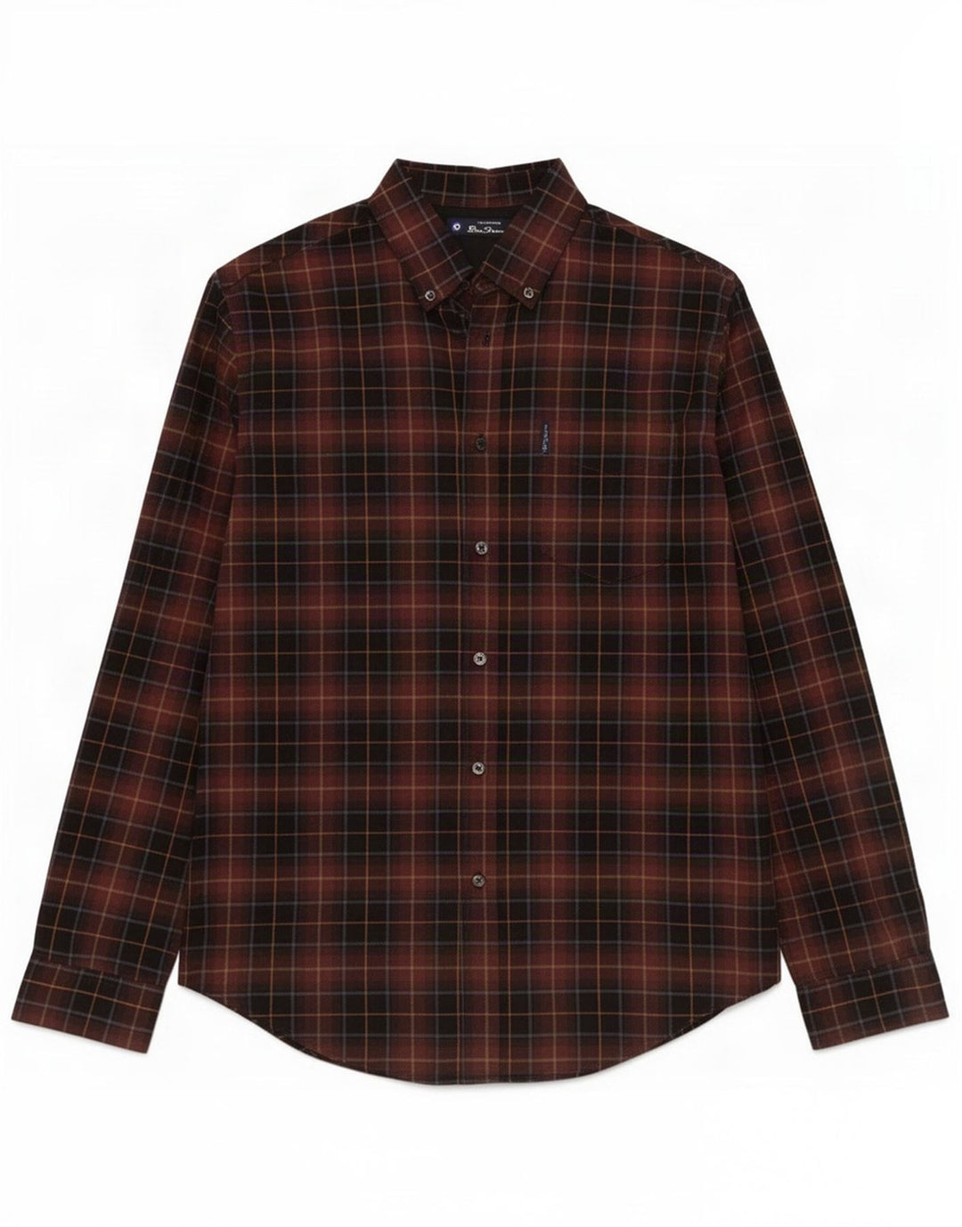 Ben Sherman herreskjorte medium brun ternet bomuld