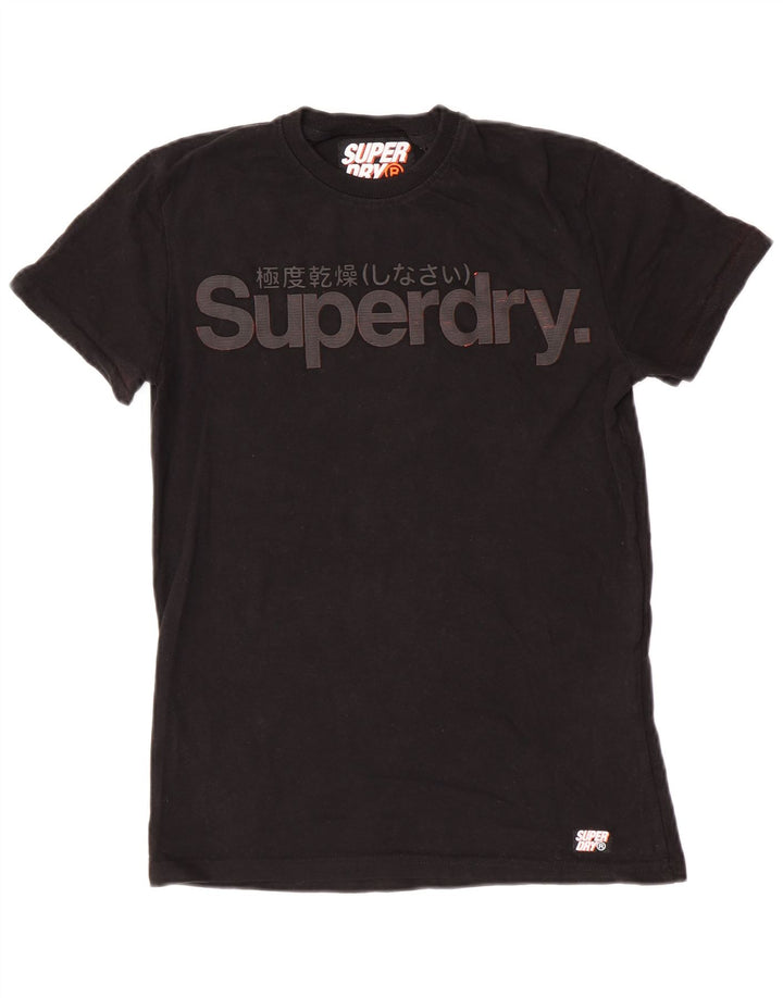 Superdry Grafisk T-shirt top til mænd, lille sort bomuld