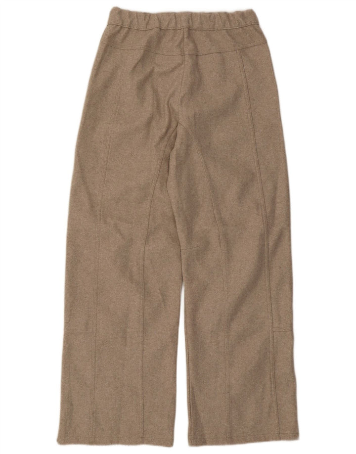 Zara Womens Casual Bukser med brede ben Små W26 L29 Beige Polyester