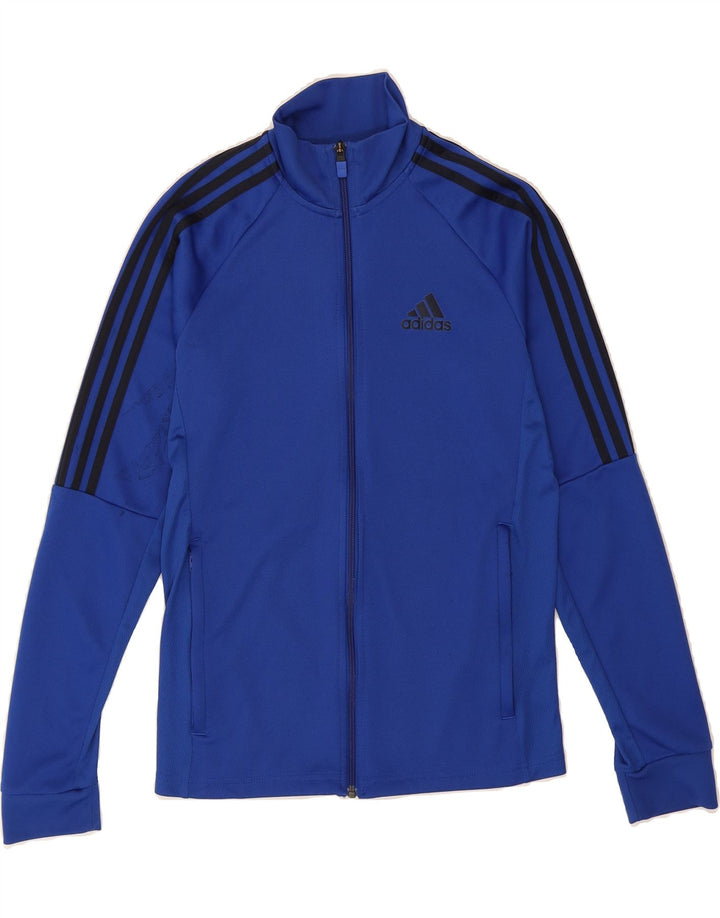 ADIDAS Mens Aeroready Tracksuit Top Jacket UK 36/38 Small Blue Polyester Vintage Adidas and Second-Hand Adidas from Messina Hembry 
