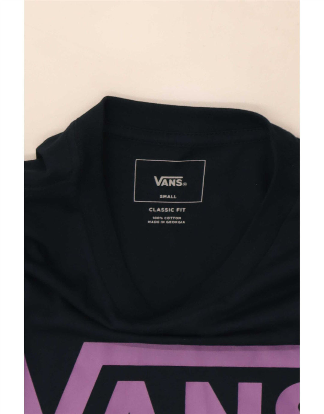 Vans Herre Classic Fit Grafisk Top Langærmet Lille Marineblå Bomuld