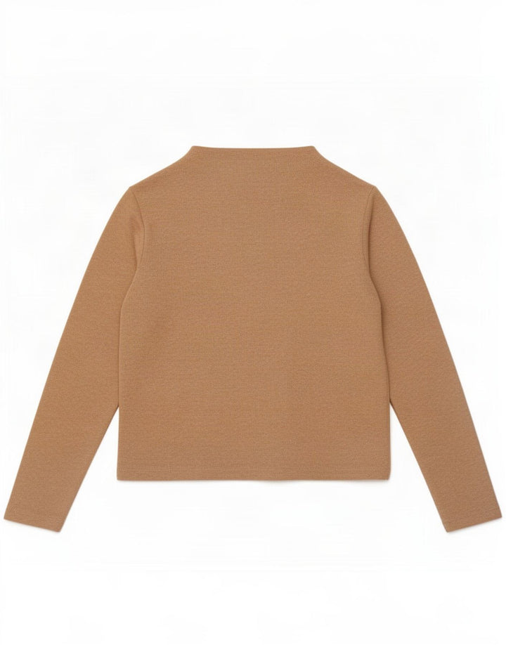Marks & Spencer Dametop Langærmet UK 10 Small Beige Polyester