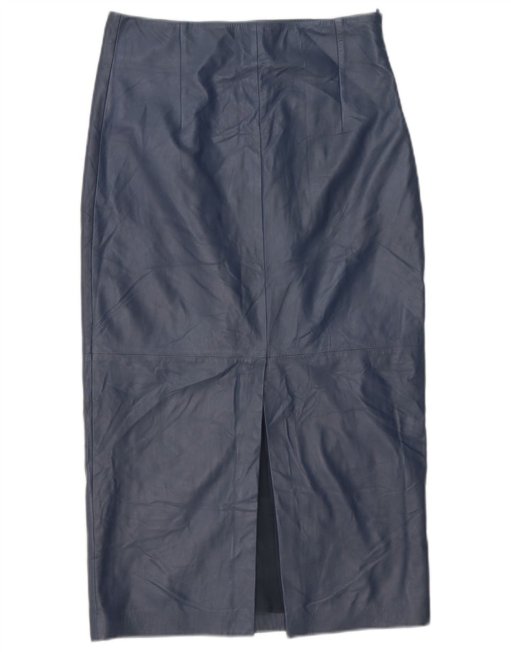 Vintage dame lædernederdel Medium W28 Marineblå