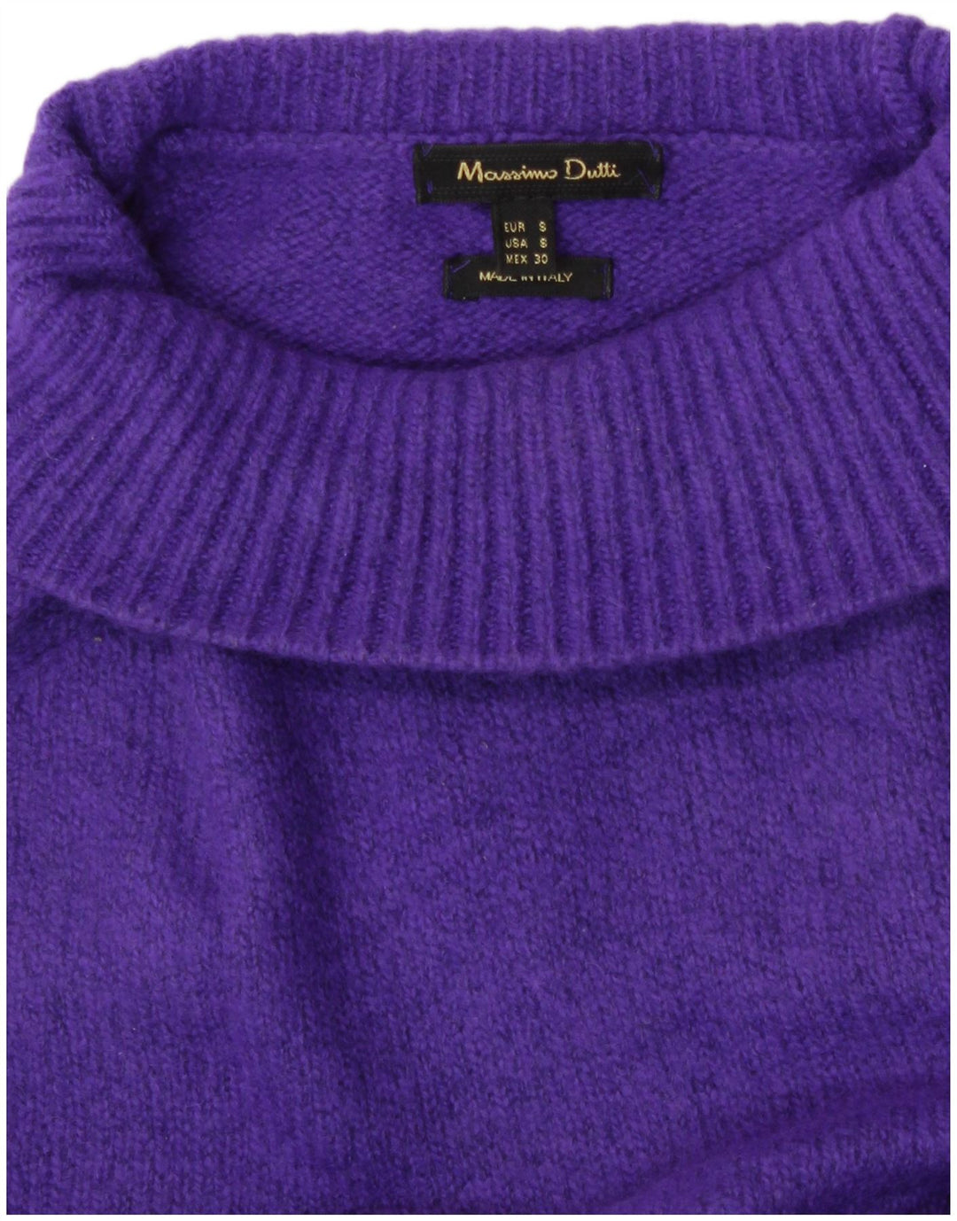 Massimo Dutti Dame Oversized Roll Neck Jumper Sweater UK 10 Small Purple
