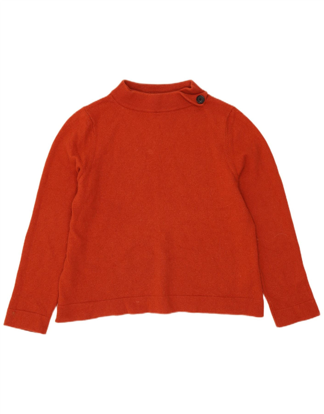 Hobbs Womens Crop Turtle Neck Sweater UK 16 Large Orange Wool