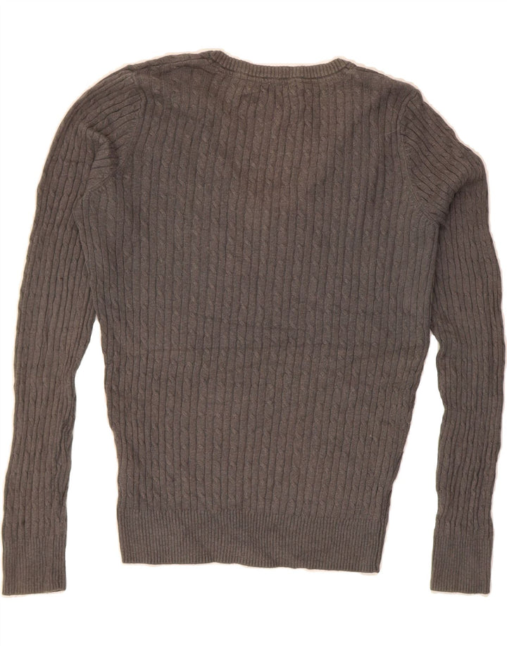 CREW CLOTHING Womens Oversized V-Neck Jumper Sweater UK 10 Small Grey Vintage Crew Clothing and Second-Hand Crew Clothing from Messina Hembry 