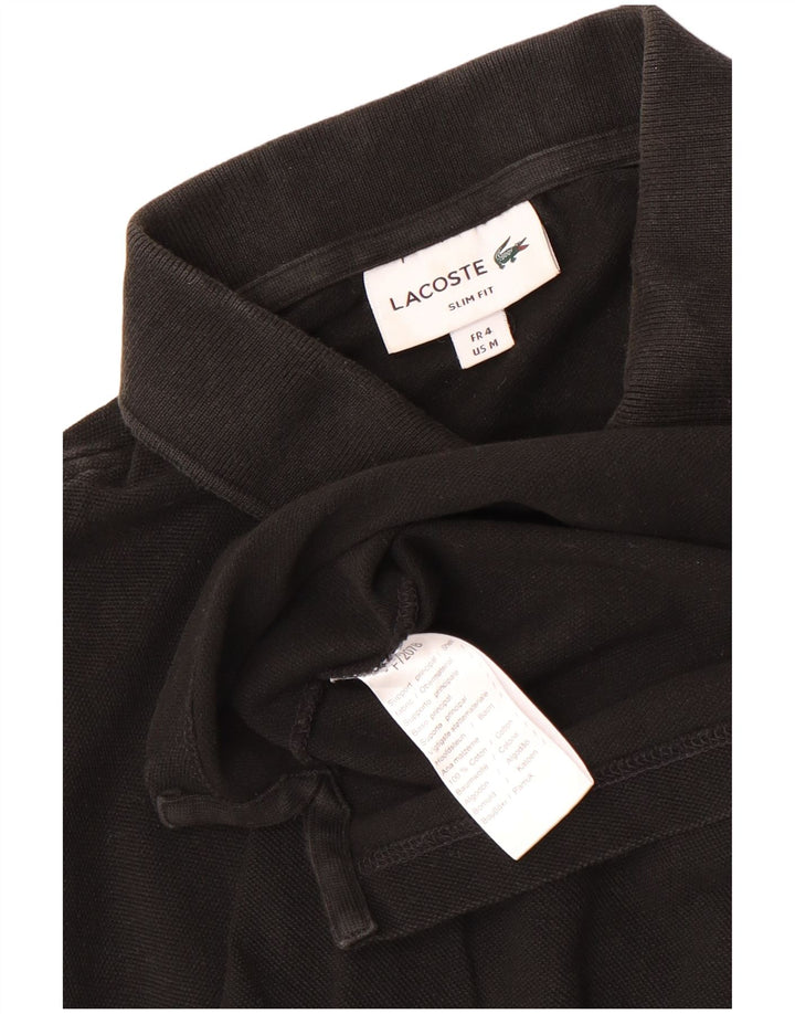 Lacoste Herre Slim Fit Polo Shirt Størrelse 4 Medium Sort Bomuld