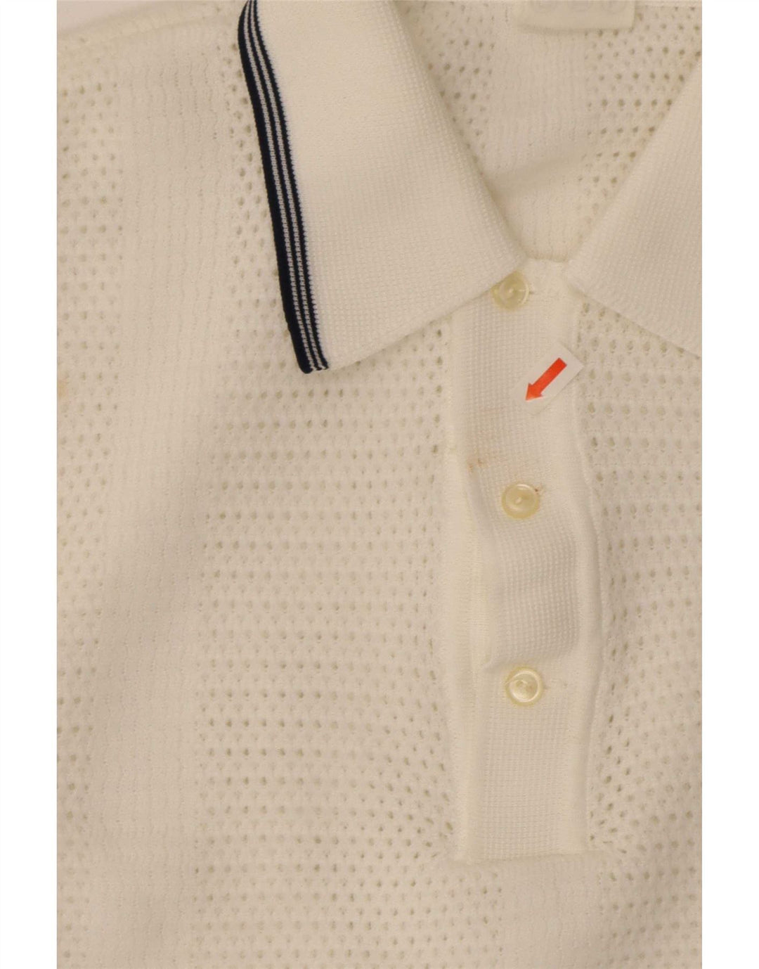 Trevira Herre Kortærmet Polo Neck Jumper Sweater Stor Hvid Polyester