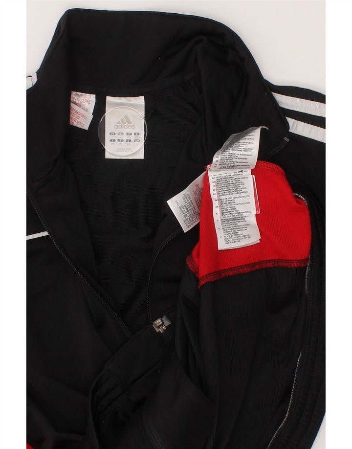 ADIDAS Boys Graphic Tracksuit Top Jacket 13-14 Years Black Colourblock Vintage Adidas and Second-Hand Adidas from Messina Hembry 