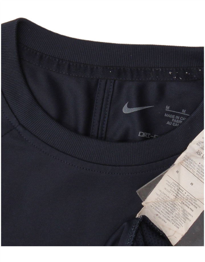 Nike Herre Dri Fit T-shirt Top Medium Marineblå Colourblock Polyester