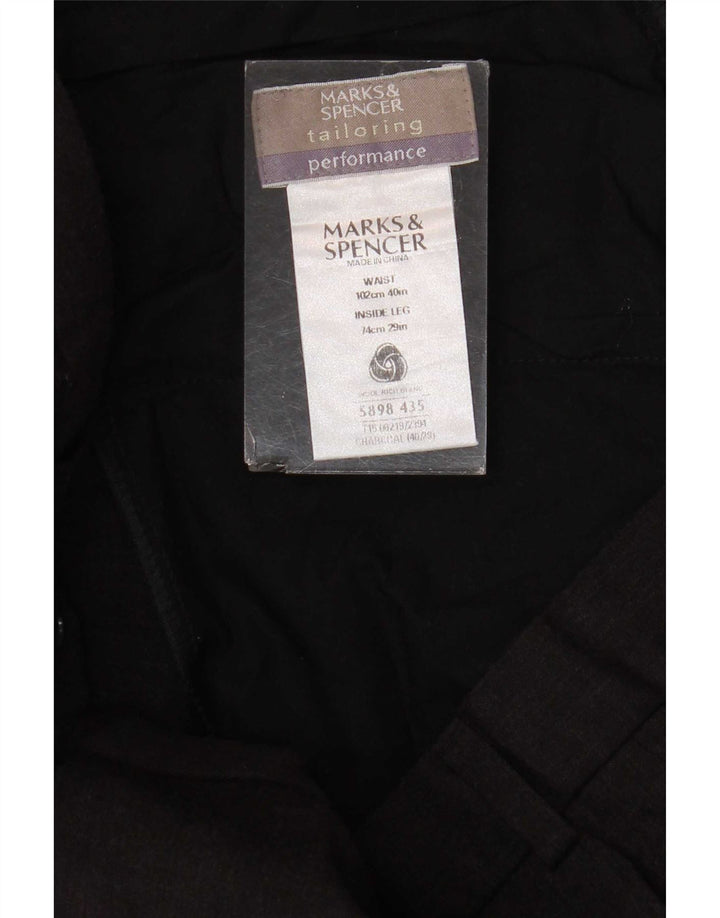 Marks & Spencer Herre lige jakkesætsbukser W40 L29 Grå uld