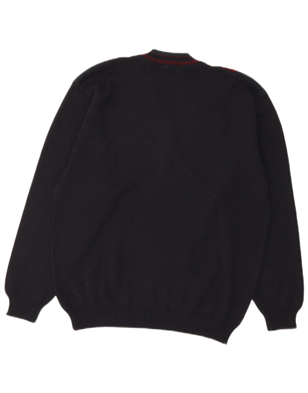 Il Granchio Herre V-hals sweater Stor Marineblå Colourblock Uld