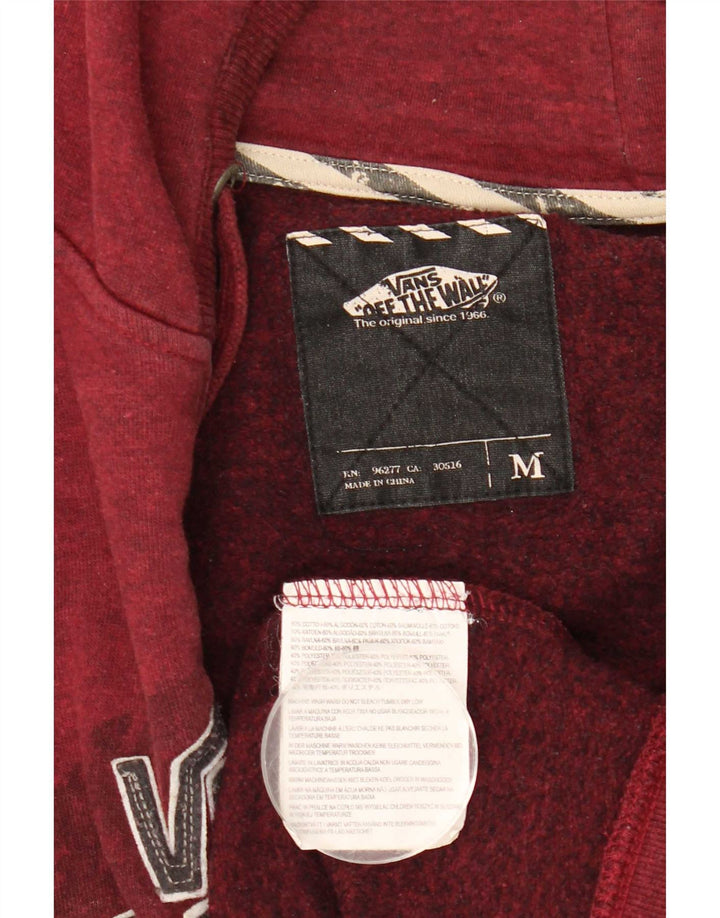 Vans Herre grafisk hættetrøje sweater Medium Bourgogne bomuld