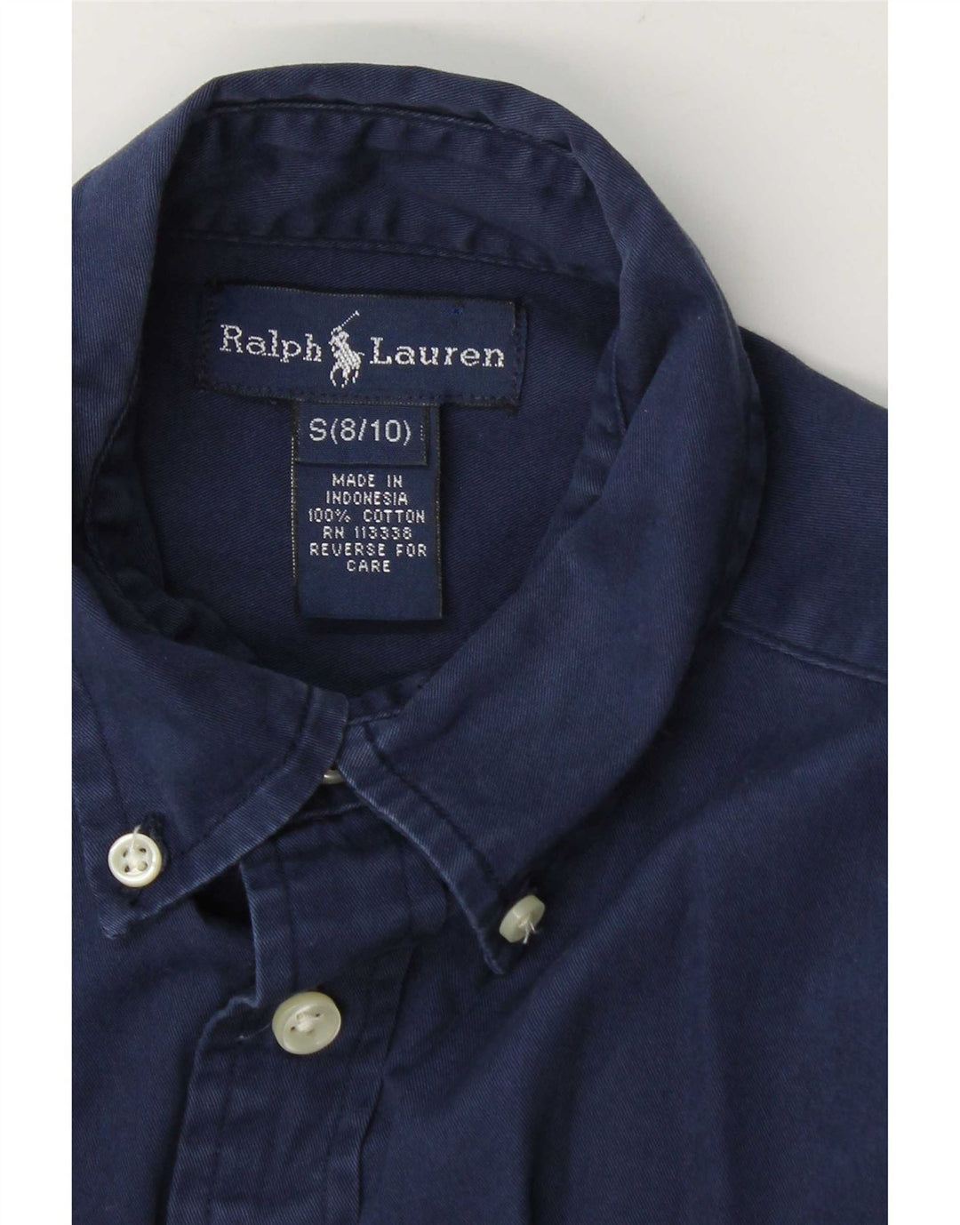 Ralph Lauren drengeskjorte 8-9 år lille marineblå bomuld
