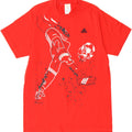 ADIDAS Boys Graphic T-Shirt Top 15-16 Years Red Vintage Adidas and Second-Hand Adidas from Messina Hembry 