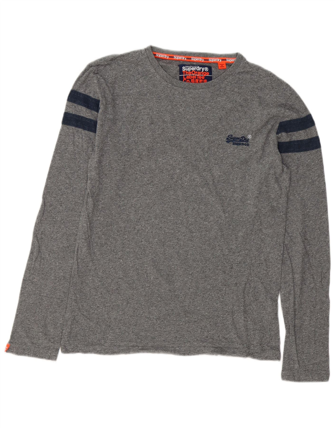 Superdry Herre Top Langærmet Lille Grå Flecked Bomuld
