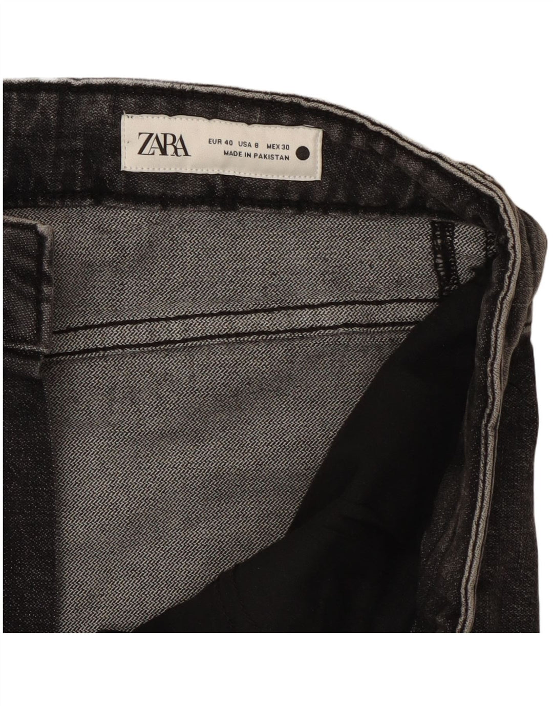 Zara Straight Jeans til kvinder EU 40 Medium W30 L26 Grå