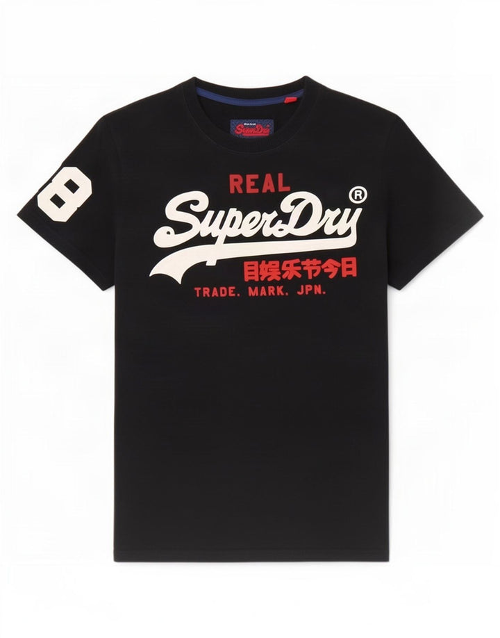 Superdry Herre grafisk T-shirt Top Medium Sort Bomuld