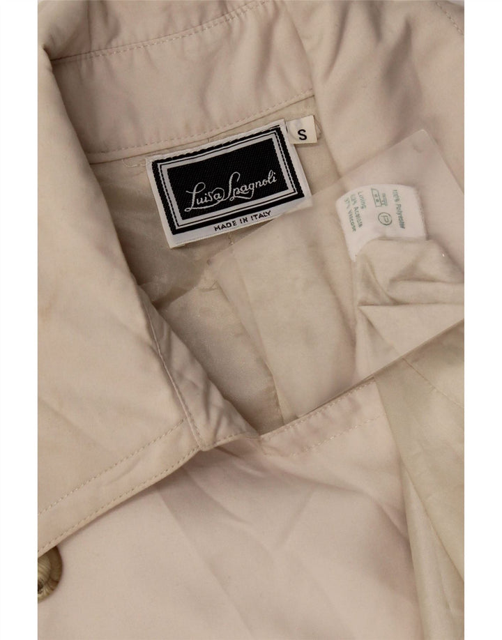 Luisa Spagnoli Trench Coat til kvinder UK 10 Small Beige Polyester