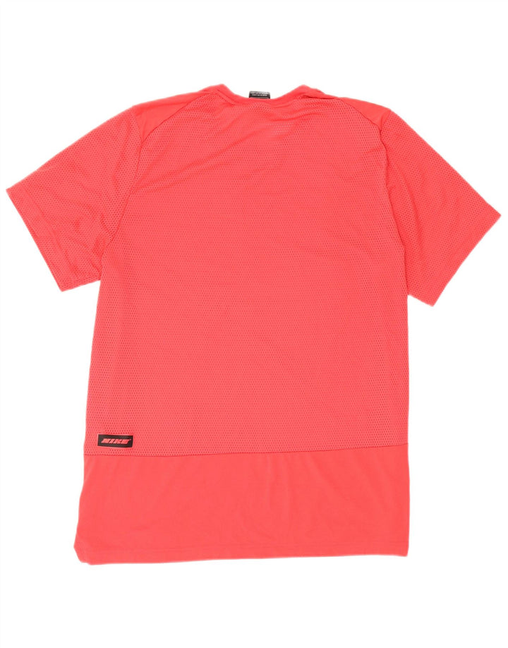 Nike Herre Dri Fit Standard Grafisk T-Shirt Top Stor Rød Polyester