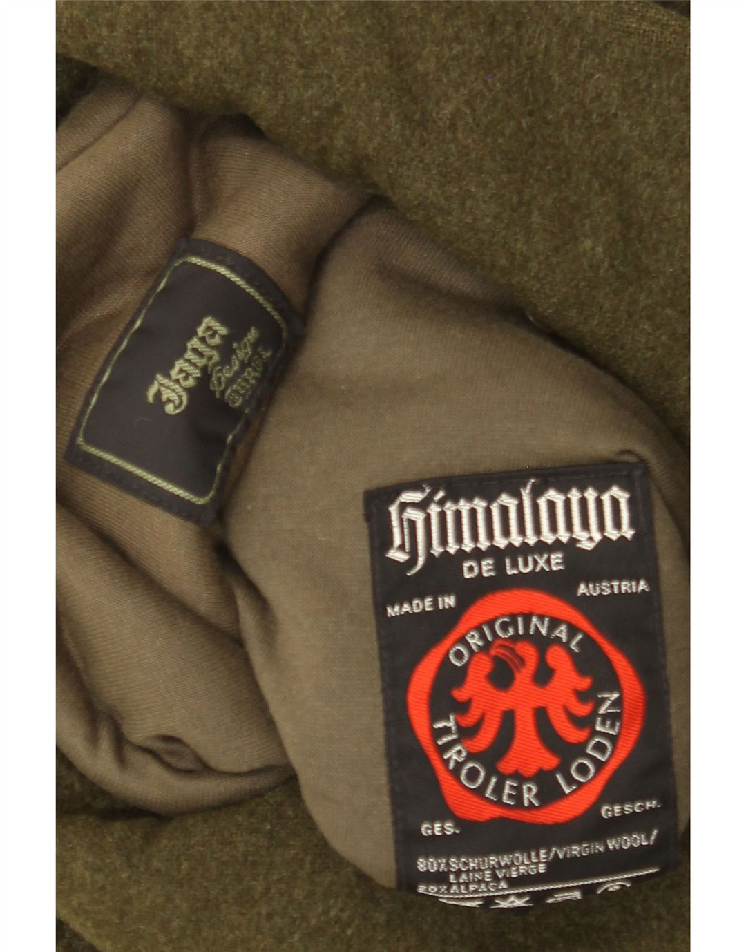 Himalaya Herre De Luxe Overfrakke UK 38 Medium Khaki Wool