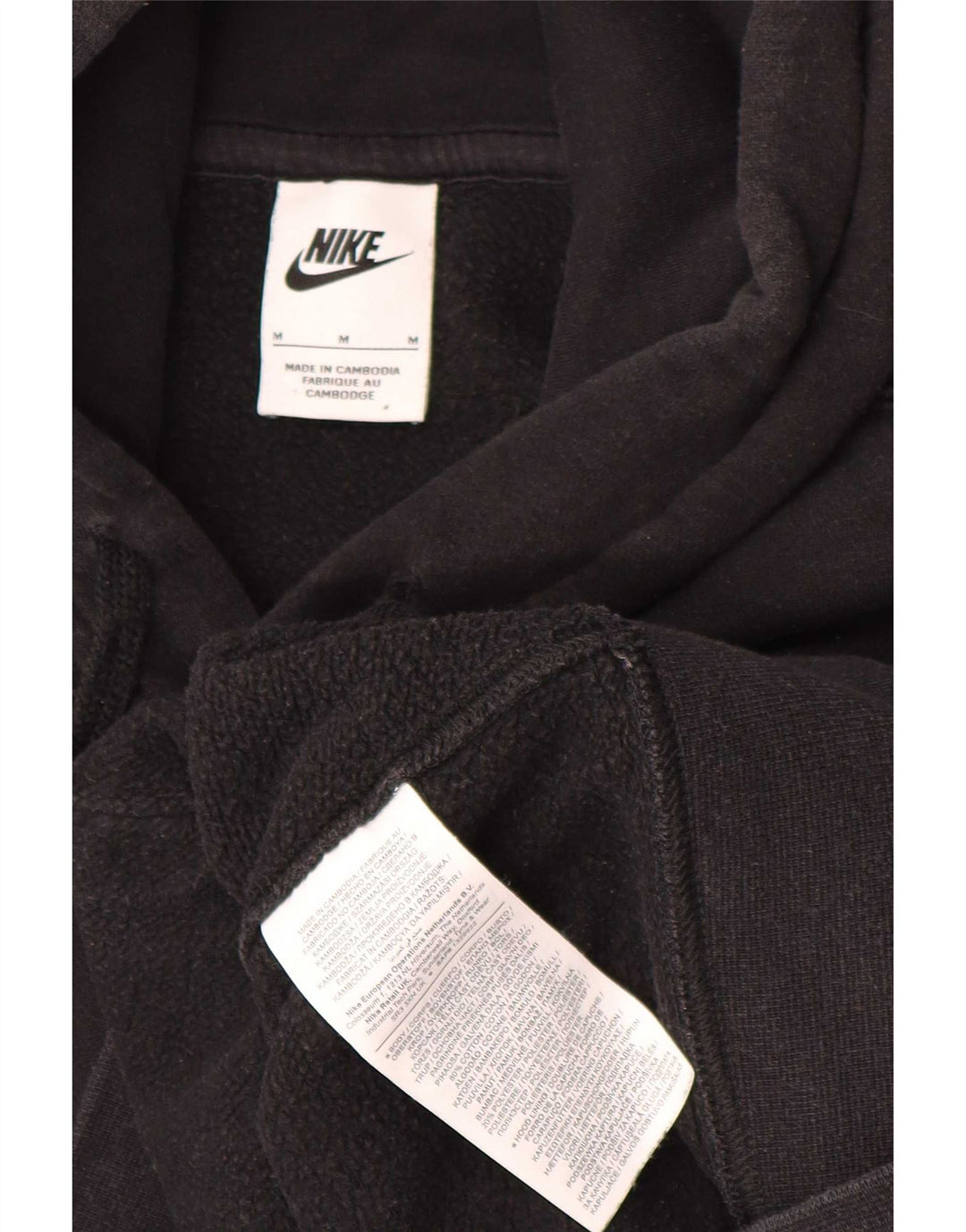 Nike Herre Loose Fit Hættetrøje Jumper Medium Sort Bomuld