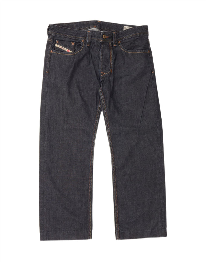 Diesel Straight Jeans til mænd W32 L27 Marineblå Bomuld