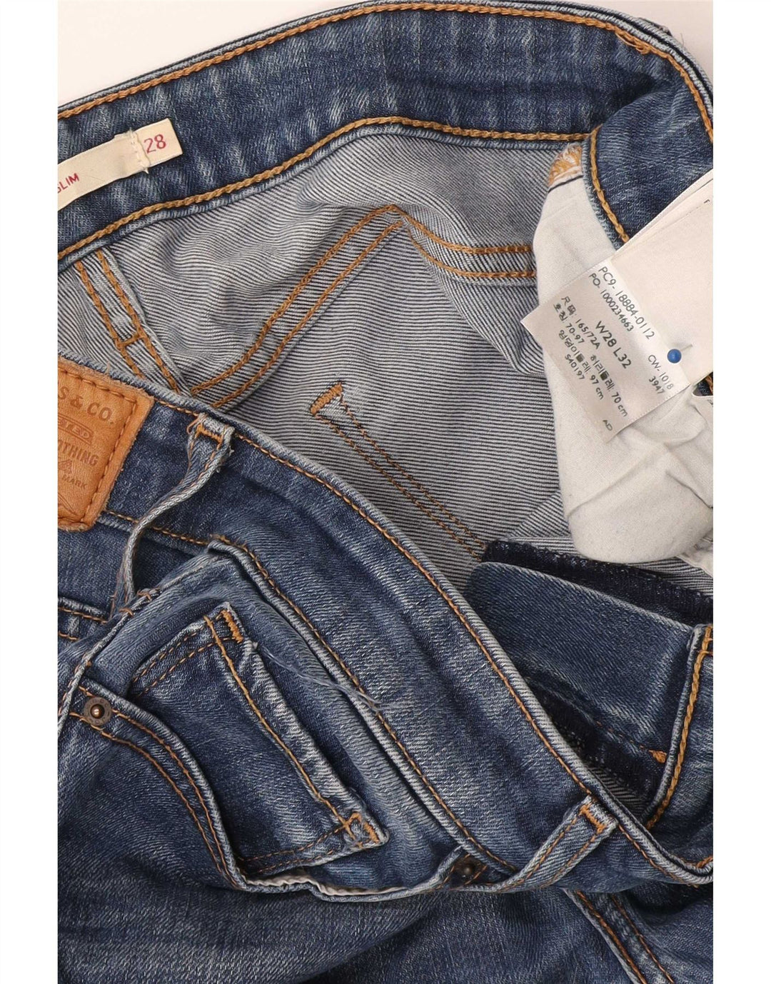 Levi's Dame 712 Slim Jeans W28 L32 Blå Lyocell