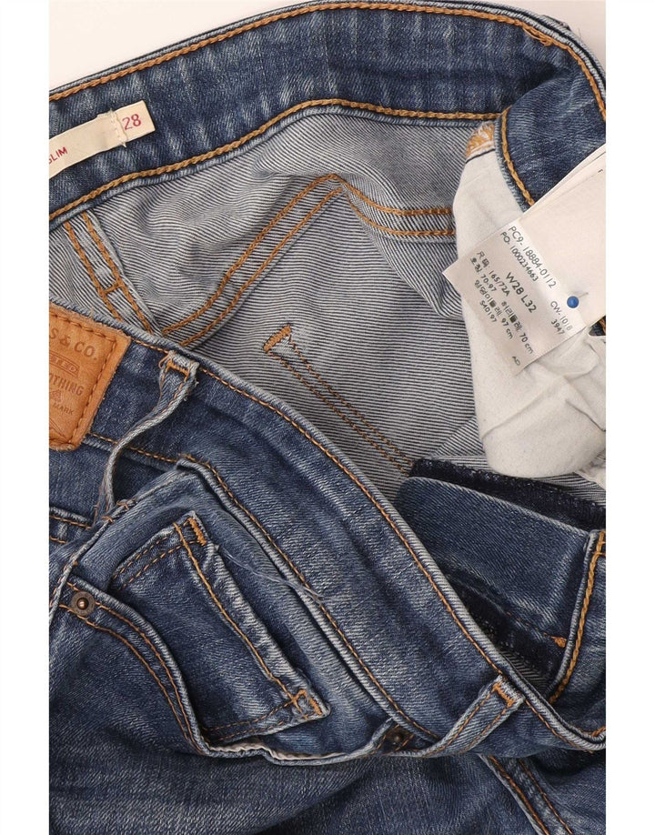 Levi's Dame 712 Slim Jeans W28 L32 Blå Lyocell