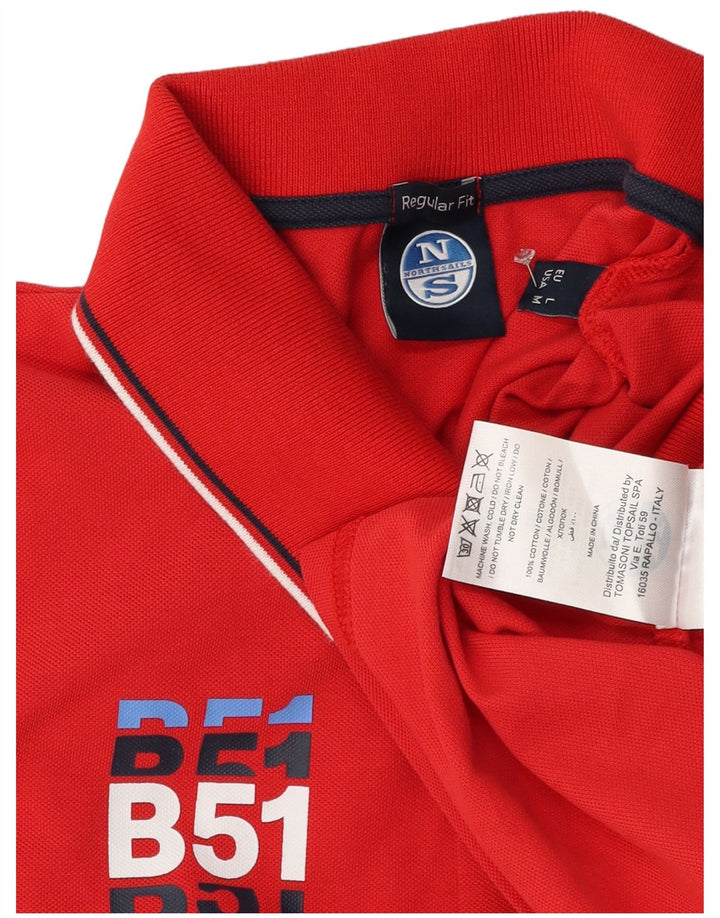 North Sails Herre Barcolana 51 Grafisk Regular Fit Polo Shirt Medium Rød