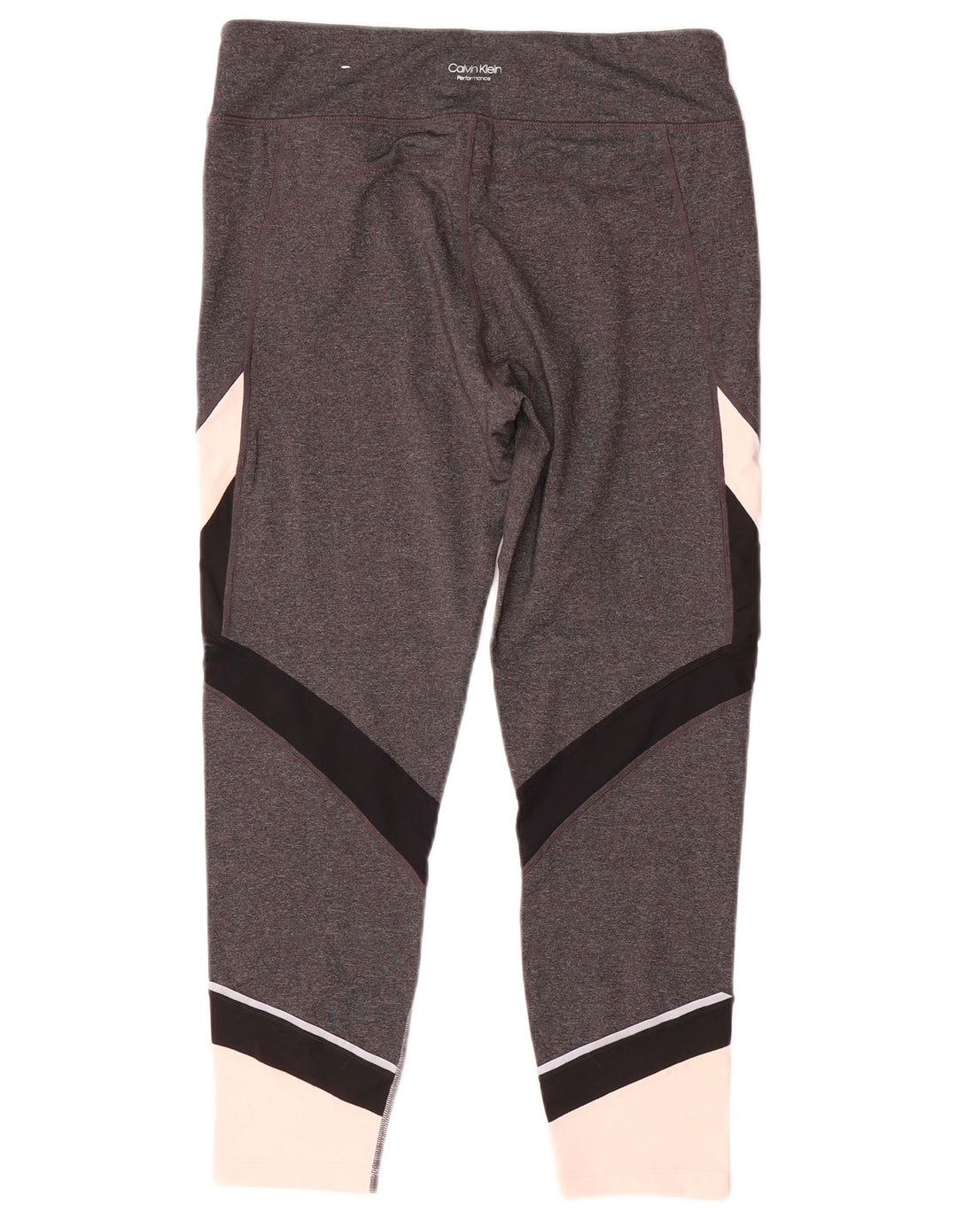 Calvin Klein Dame Leggings UK 16 Large Grey Colourblock