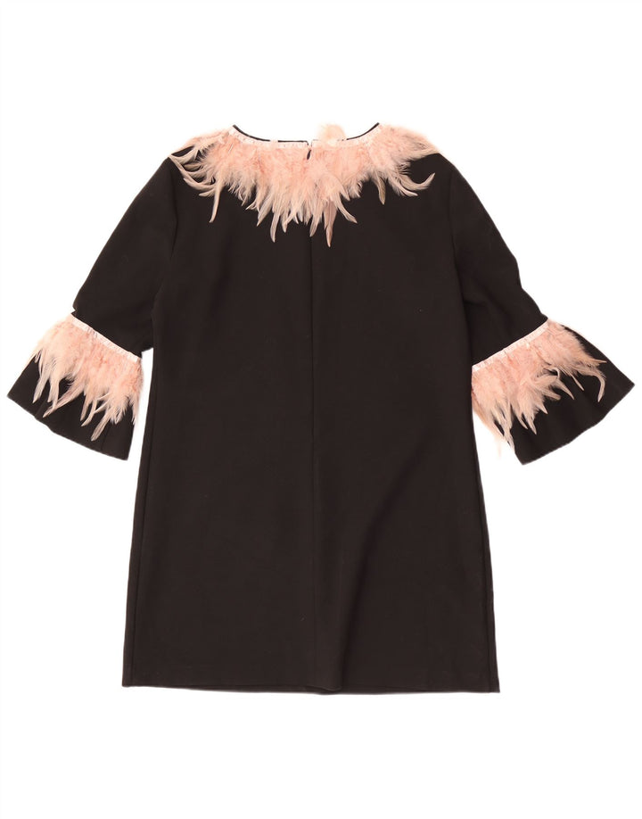Zara Dame 3/4 ærme Skift Kjole UK 16 Stor Sort Polyester