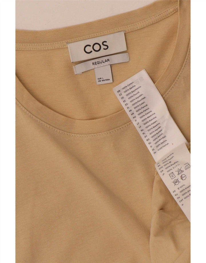 Cos Herre Regular T-Shirt Top Stor Beige Bomuld