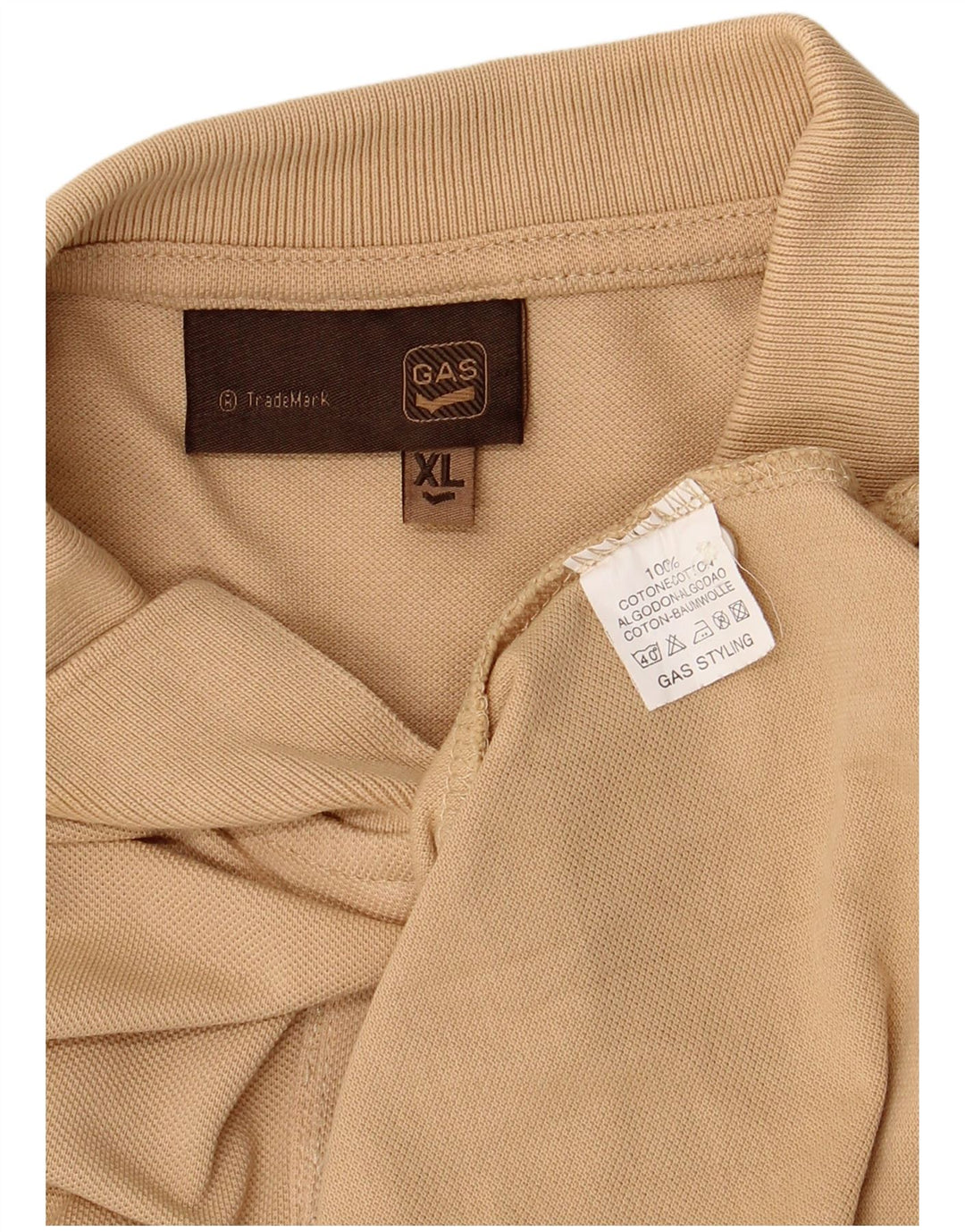 GAS Polo Shirt til mænd XL Beige Bomuld