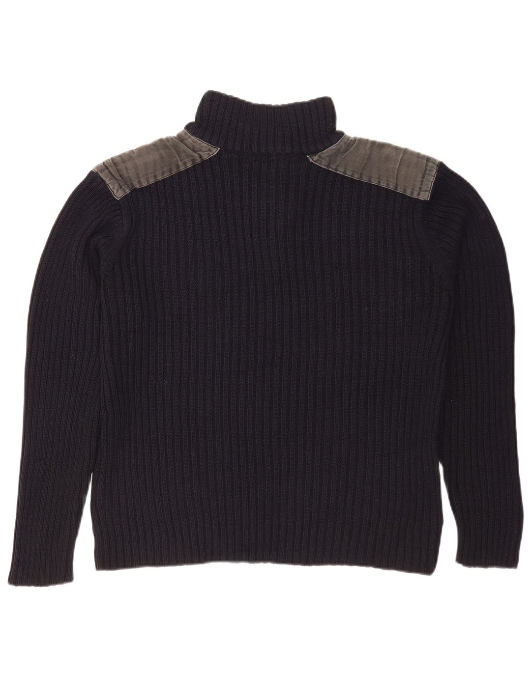 Pierre Cardin Herre Button Neck Jumper Sweater Small Navy Blue Colourblock