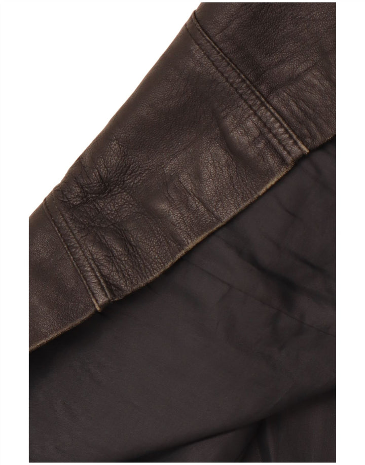 VINTAGE Læderfrakke til kvinder IT 40 Lille Sort