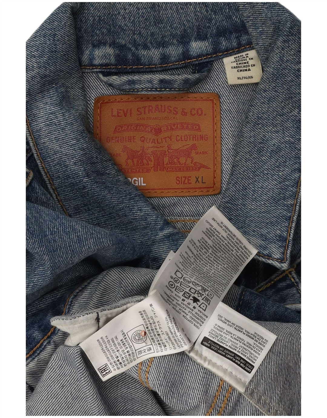 Levi's Herre denimjakke UK 42 XL Blå Bomuld