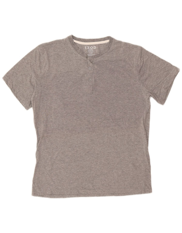 Izod Herre T-Shirt Top Medium Grey Flecked Bomuld