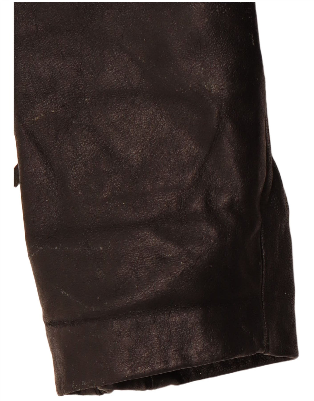 VINTAGE Bikerjakke i læder til kvinder UK 14 Mellem sort læder