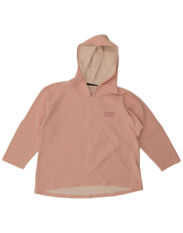 JACK WILLS Oversized hættetrøje til kvinder UK 10 Small Pink Flecked