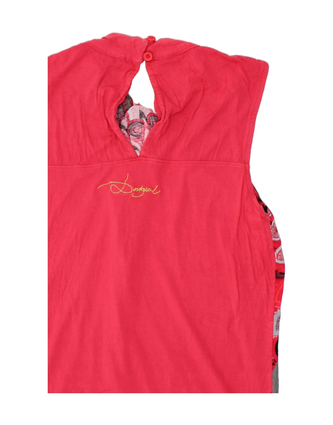 DESIGUAL Womens Sleeveless Blouse Top UK 10 Small Red Floral Vintage Desigual and Second-Hand Desigual from Messina Hembry 