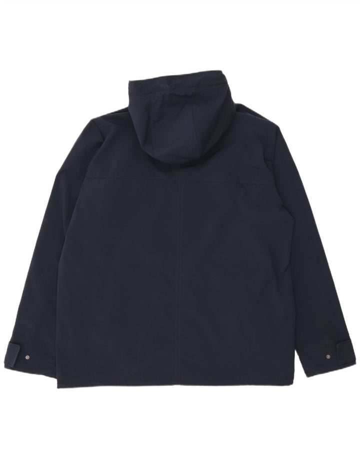 Jack Wolfskin Herre Hooded Windbreaker Jacket UK 48 2XL Navy Blue Polyester