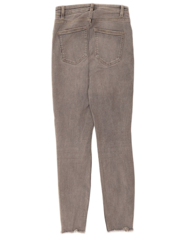 Zara Dame Distressed Skinny Jeans EU 36 XS W26 L28 Grå