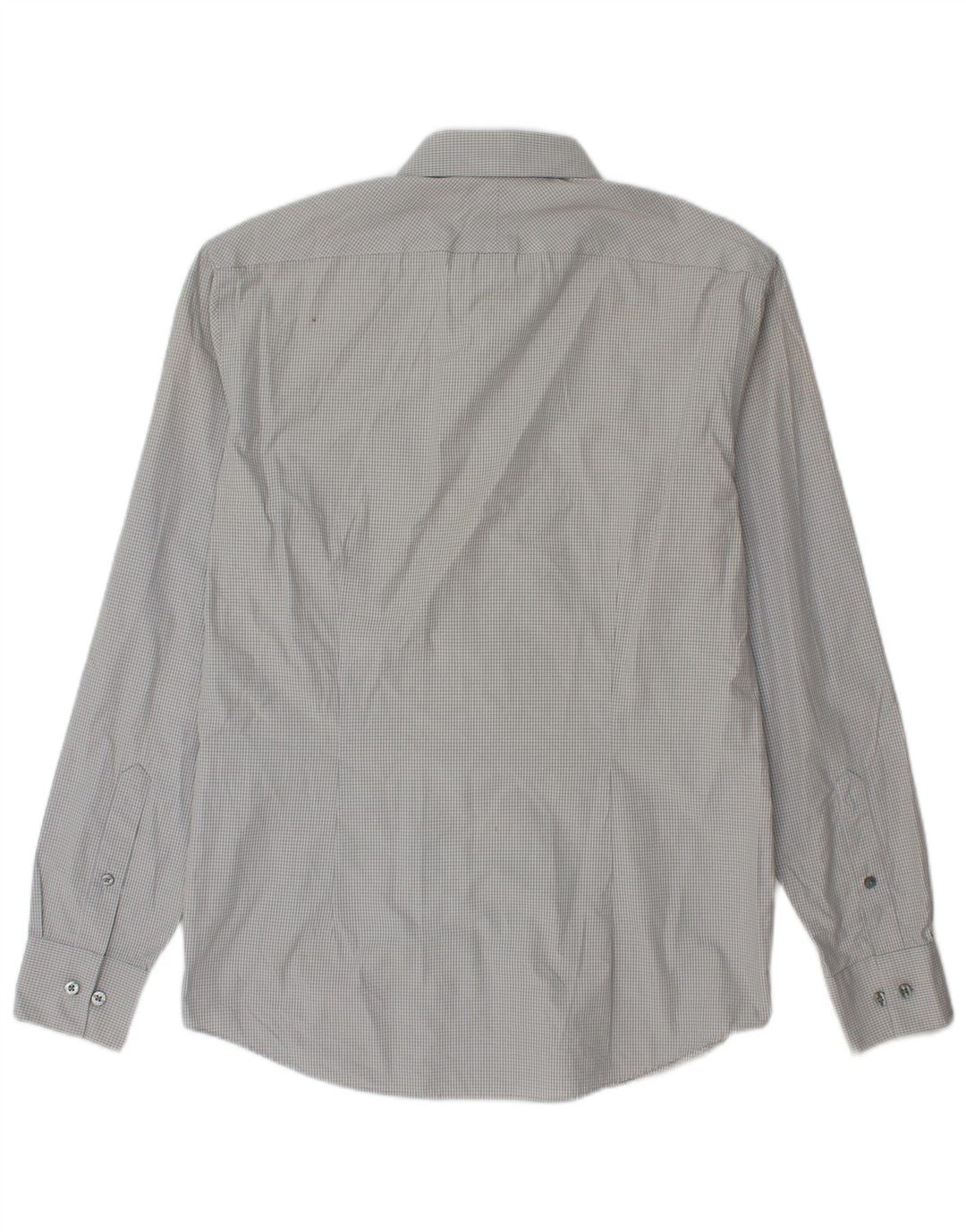 Calvin Klein Herre Slim Fit Skjorte Størrelse 39 15 1/2 Medium Grey Gingham Cotton