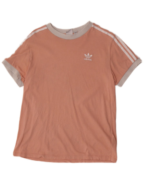 Adidas Dame T-Shirt Top UK 10 Small Pink Bomuld